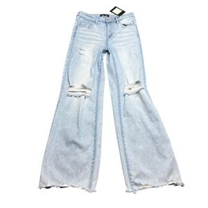 Wild Oak x Risen Womens 11/30 Jeans Light Distressed Wide Leg Denim WO_RDP5312CH